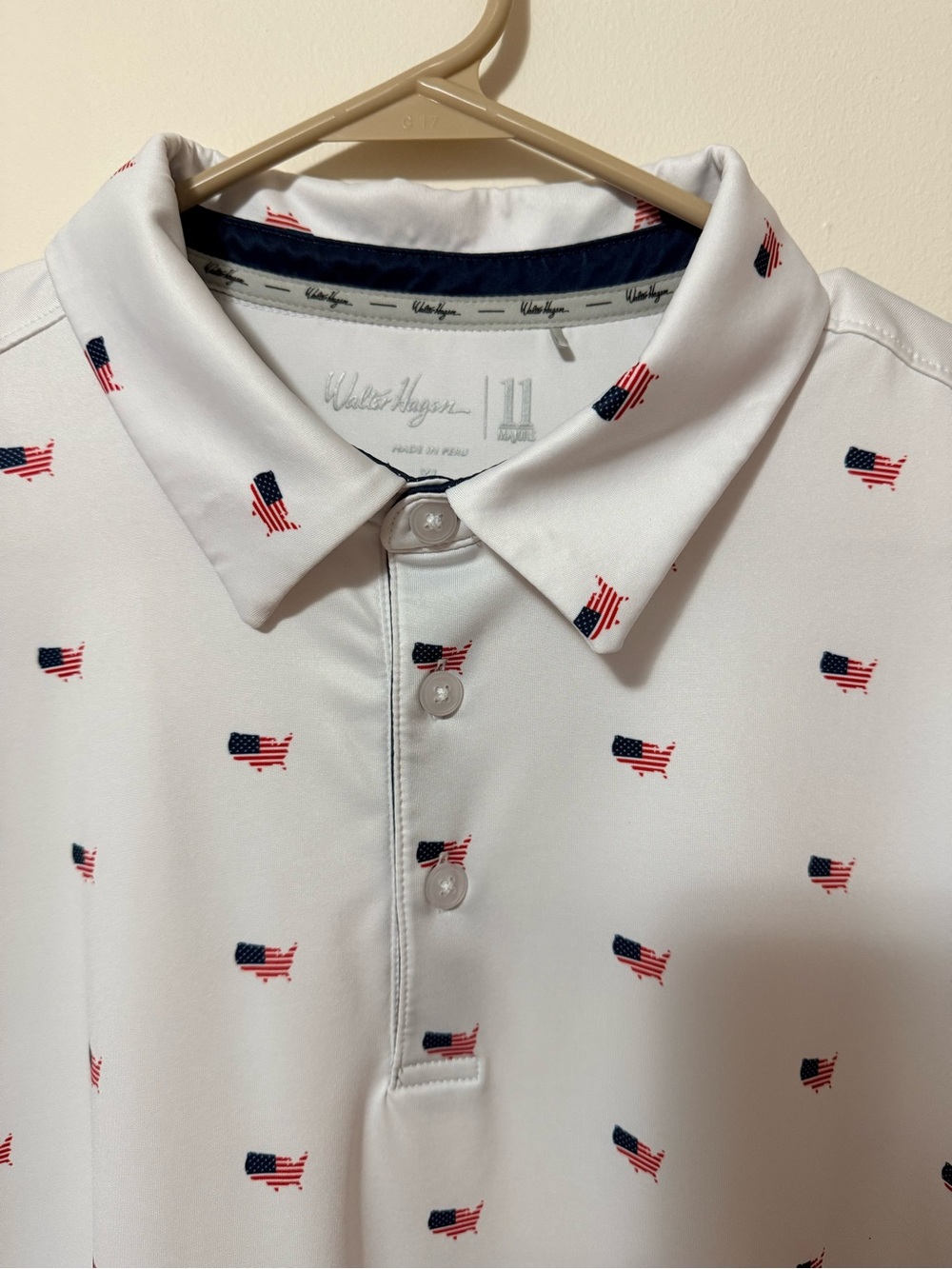 Walter Hagen Patriotic White Golf Polo